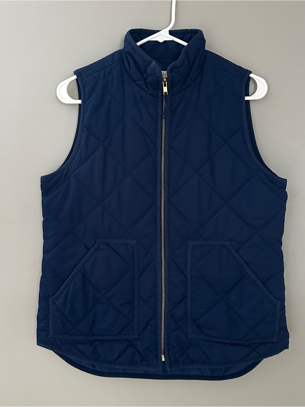 J. Crew Navy Quilted Zip-Up Vest